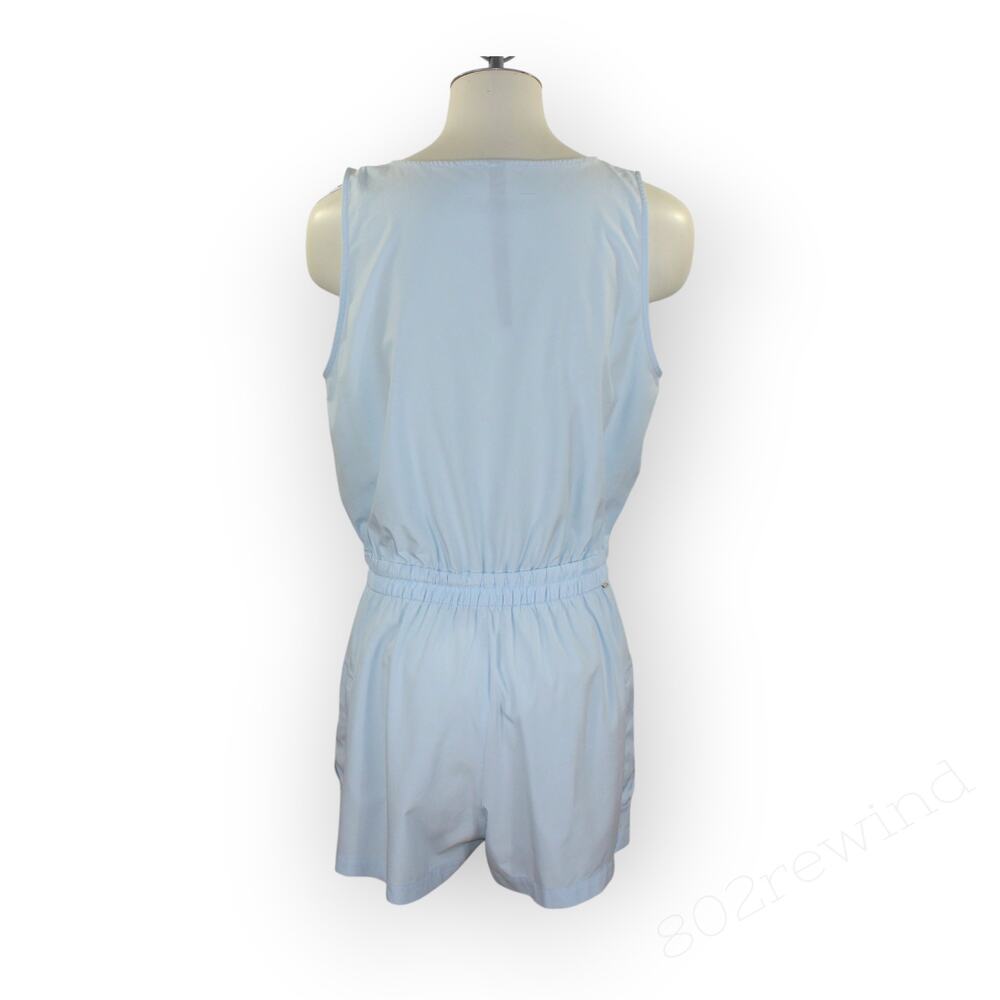 Medium Vuori Villa Utility Romper Light Mist Blue Sleeveless Tank Pockets - Picture 3 of 14